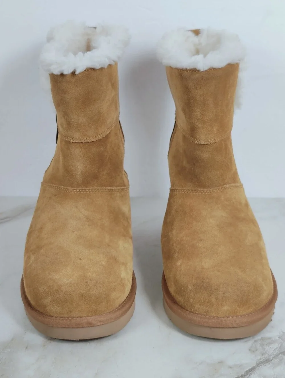 Kookaburra by UGG Aribel Suede Shearling Zip Short Boots, Sz 8